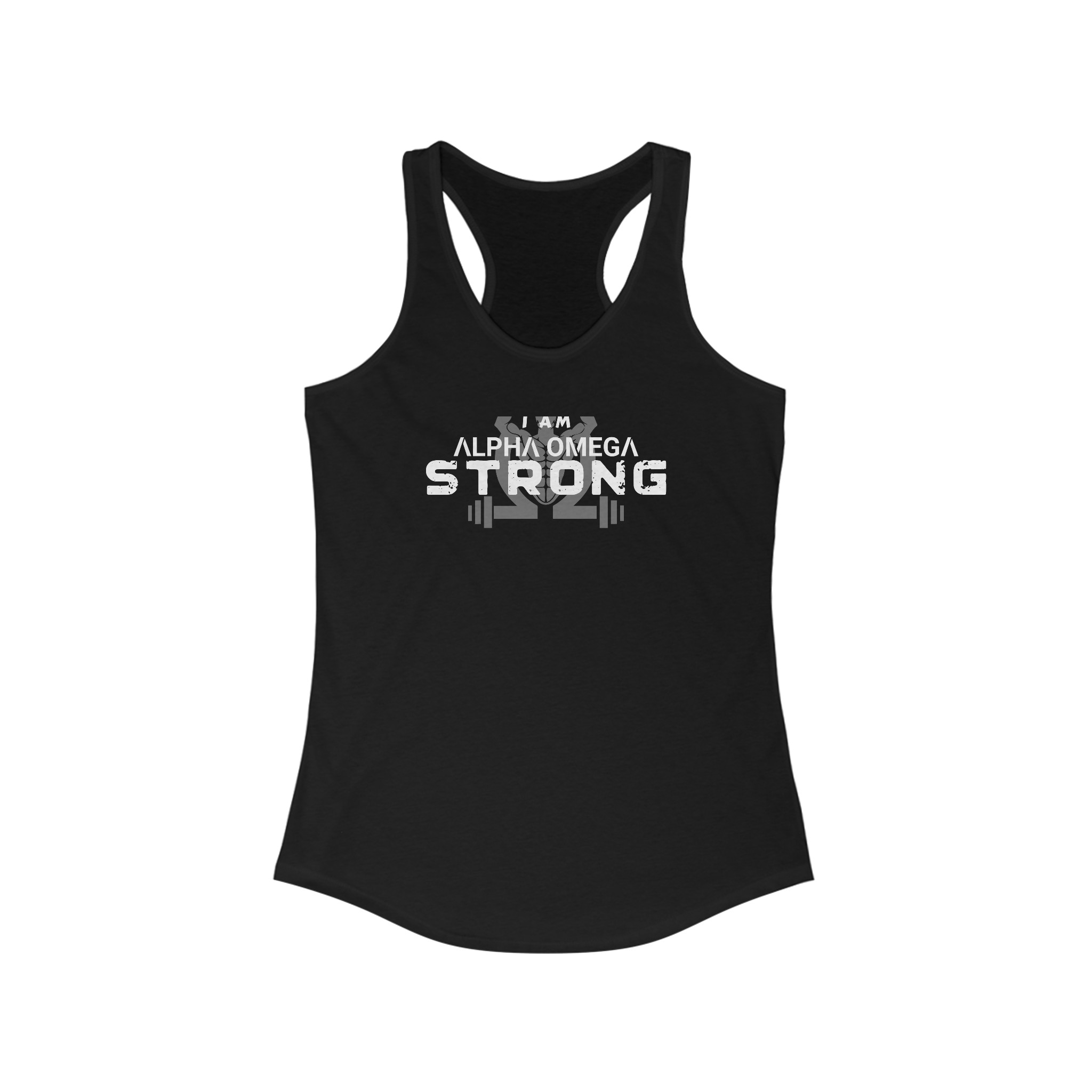 Women's "Alpha Omega Strong" Ideal Racerback Tank