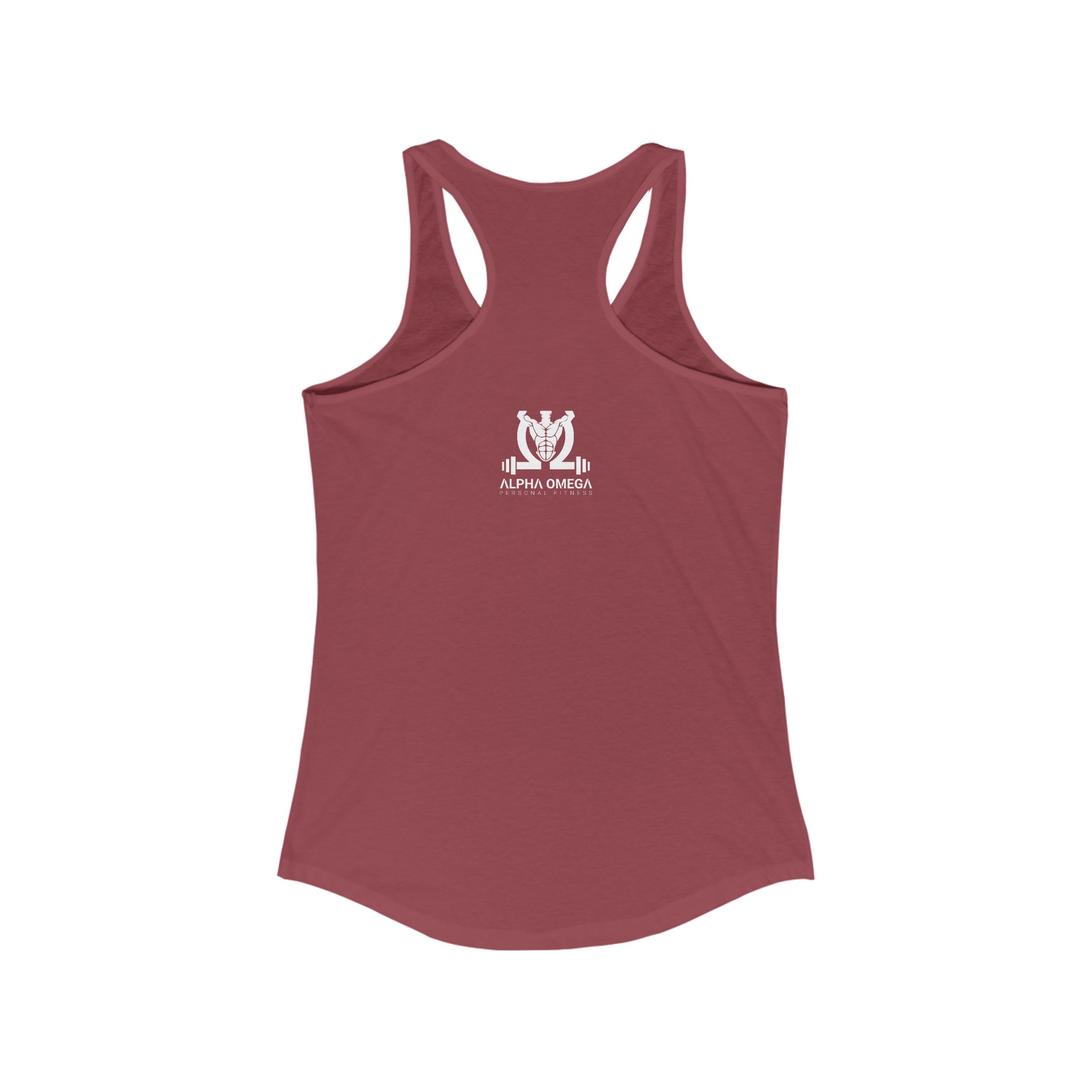 Women's "Alpha Omega Strong" Ideal Racerback Tank - Image 4